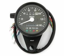 Mini Speedometer w/ Indicator Lights & Trip Meter - 2240:60 - Black - MPH