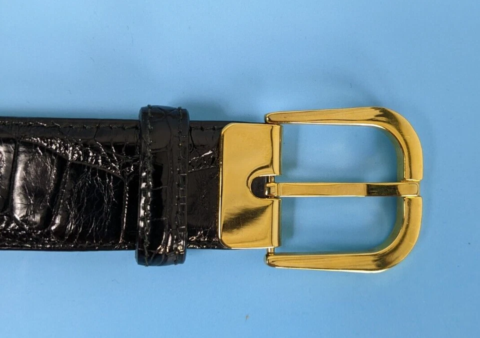 Cinturón de cuero con patrón de cocodrilo Bally talla 44 - negro #10025 Foto 3 de 4