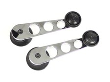 2 VW Bus T2 T3 Bulli 2 Chrom Fensterkurbeln schwarz gelocht Multivan Caravelle