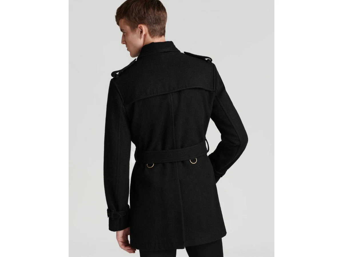 NWT BURBERRY BRITTON MENS WOOL DOUBLE BREASTED TRENCH COAT JACKET