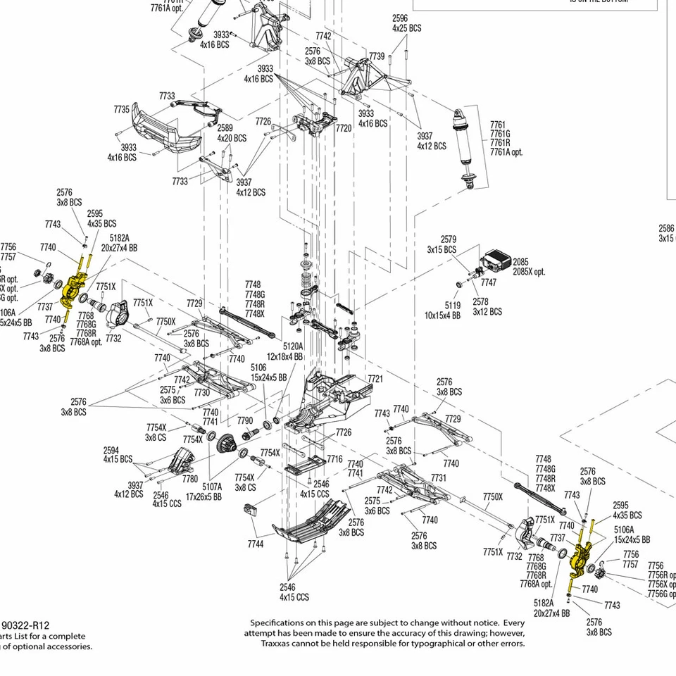 Bloques portadores de buje de dirección de aluminio 2P 7737 para RC1/5Traxxas X-Maxx XMaxx 6S 8S Foto 3 de 4
