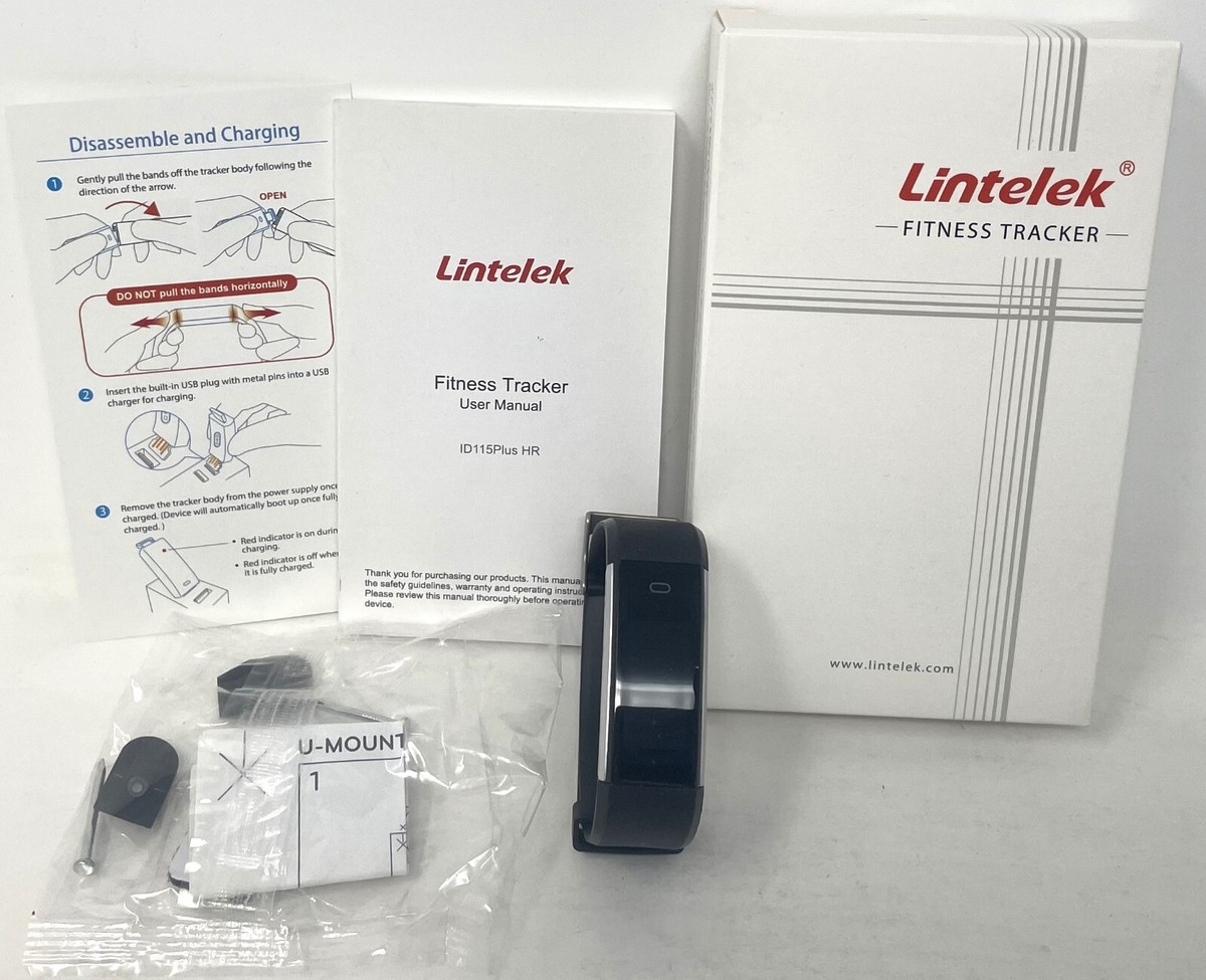 Lintelek ID115Plus Fitness Tracker ID115PLUS HR Black Band NIB
