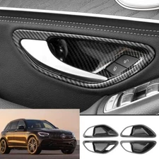 For Benz GLC 250 300 GLC43 2016-2022 Carbon Fiber Inner Door Bowl Cup Cover Trim