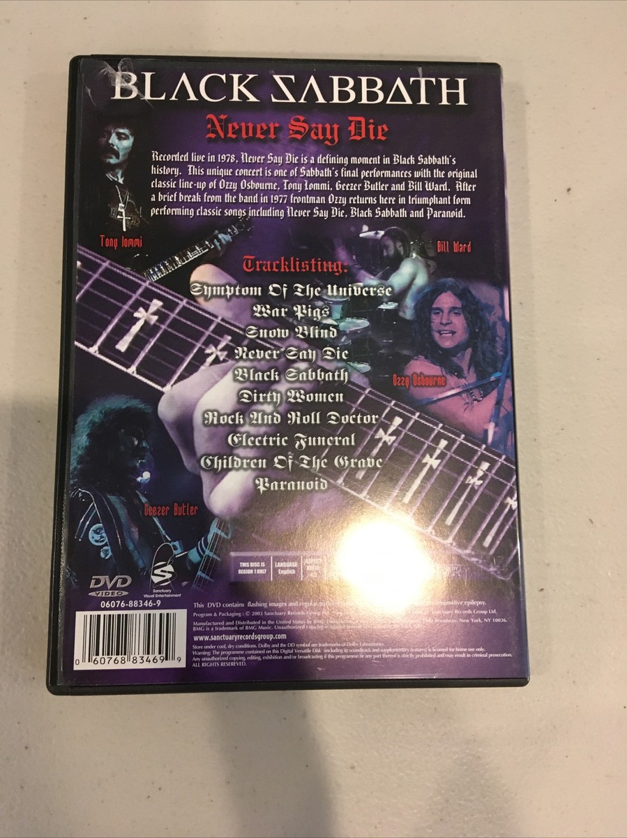 その他 Never Say Die: Live in 1978 [DVD] Black Sabbath - Never Say Die: Live in 1978 (DVD, 2003