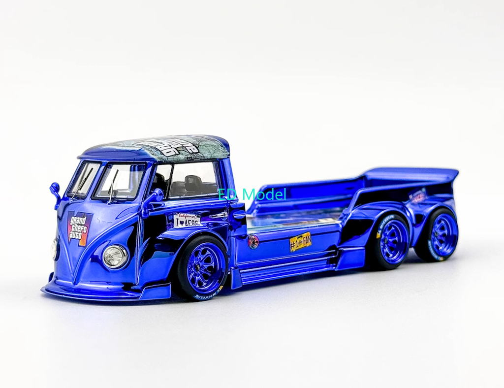 BN Liberty 1:64 Blue VW T1 6x6 Flatbed Tow Truck Sport Model