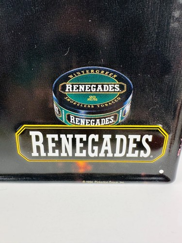 Born Bold Born A Renegade Smokeless Tobacco Tin Sign Advertising 1994 - Picture 4 of 7