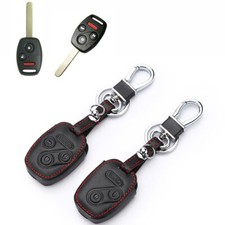 Leather Car Key Fob Case Cover Holder Bag For Honda Accord Civic Crv 43 Buttons Leather Car Key Fob Case Cover Holder Bag For Honda Accord Civic Crv 43 Buttons