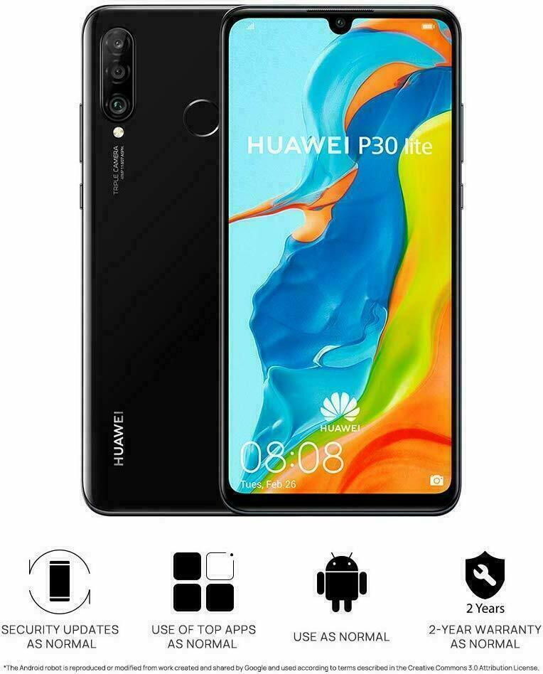 HUAWEI P30 Lite 128GB /256GB Dual Sim 4G LTE Android Unlocked 48 MP Black  Blue