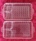 Anchor Hocking Vintage 2 piece Serva Snack Clear Divided Trays