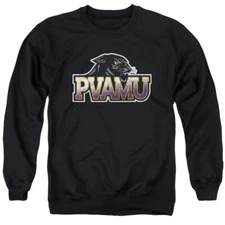 Prairie View A&M Uni Adult Crewneck Sweatshirt Distressed Logo, Black, S-3XL