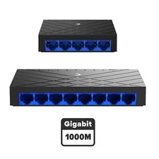 Gigabit 5 / 8 Port RJ-45 LAN Duplex Ethernet Switch Hub 10/100/1000mbps