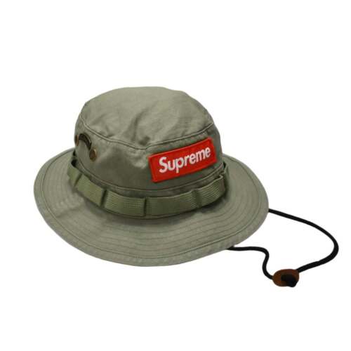 NWT Supreme Olive Military Box Logo Boonie Bucket Hat Men's S/M FW24 AUTHENTIC
