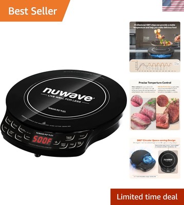 Flexible Induction Cooktop with 45 Temp Settings & Shatter-Proof Ceramic Glass