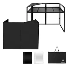 proreck DJ Facade Booth With Table Panel 24x48'' Black Metal Frame Foldable