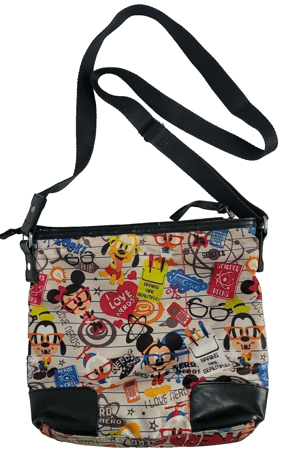 Disney Parks I Love Nerds Mickey Mouse Minnie Goofy Pluto Donald Duck Tote Bag  