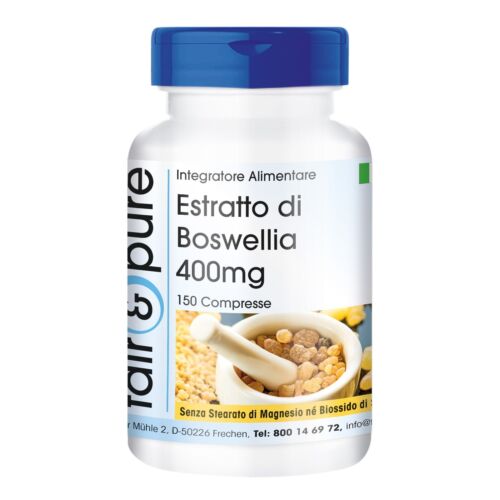 Estratto di Boswellia 400 mg - 150 compresse, incenso, vegano - fair&pure - Foto 1 di 1