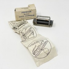 Vintage Johnson Pocket Skate Sharpener Hockey Game Ice Skates Blade Rusty Patent