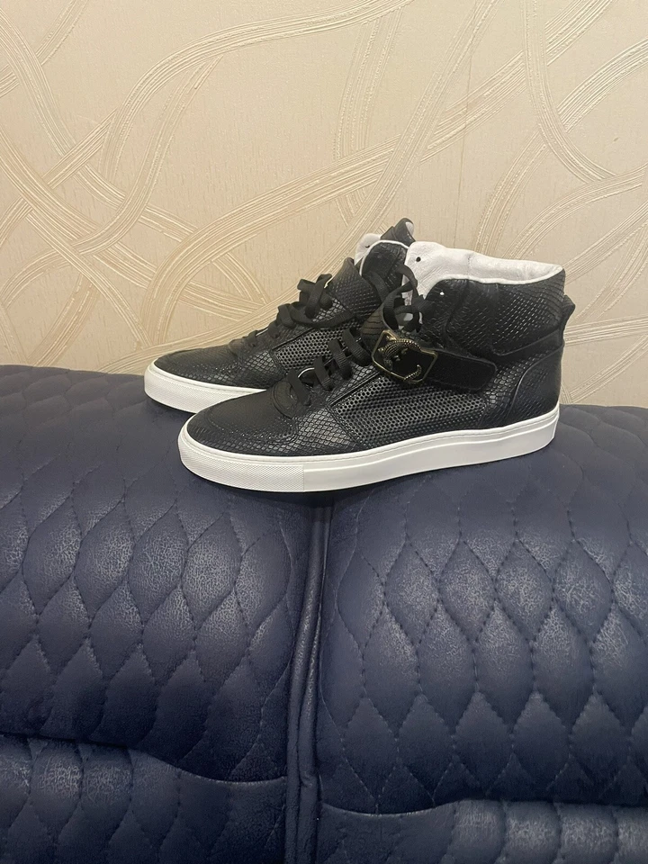 Cuero Roberto Cavalli Hi-Top Luxurios en relieve de serpiente y perforado talla 11M Foto 2 de 3