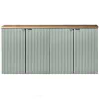 Badezimmer BadmöBel Doppel-Waschtischunterschrank 120Cm, GrüN Und Eiche Modern