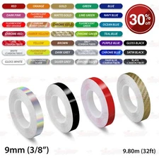 3/8" 9mm PinStriping Pin Stripe Tape SOLID Line Decoration Decals Vinyl Stickers