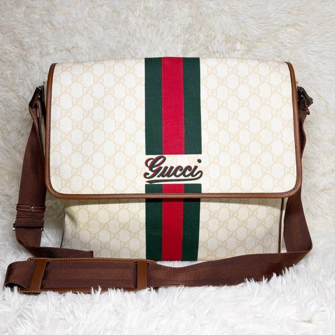 Sac à bandoulière GUCCI Sherry Line PVC blanc authentique G02081065