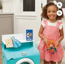 Little Tikes Retro Inspired Washer Dryer Realistic Pretend Play Laundry,tum&spin