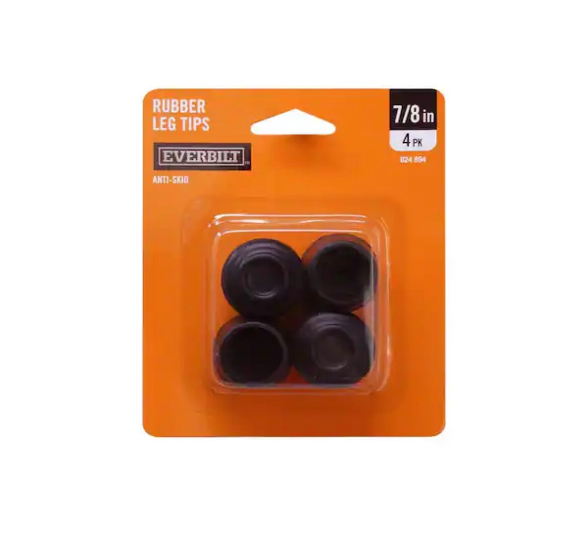 Everbilt 4 Pack 7/8" Rubber Furniture Leg Tips Anti Skid Black 824894 eBay