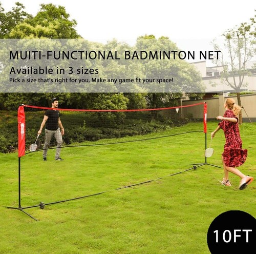 10/14/17ft Portable Badminton Volleyball Tennis Net Set w/ Stand & Carry Bag - Picture 4 of 21