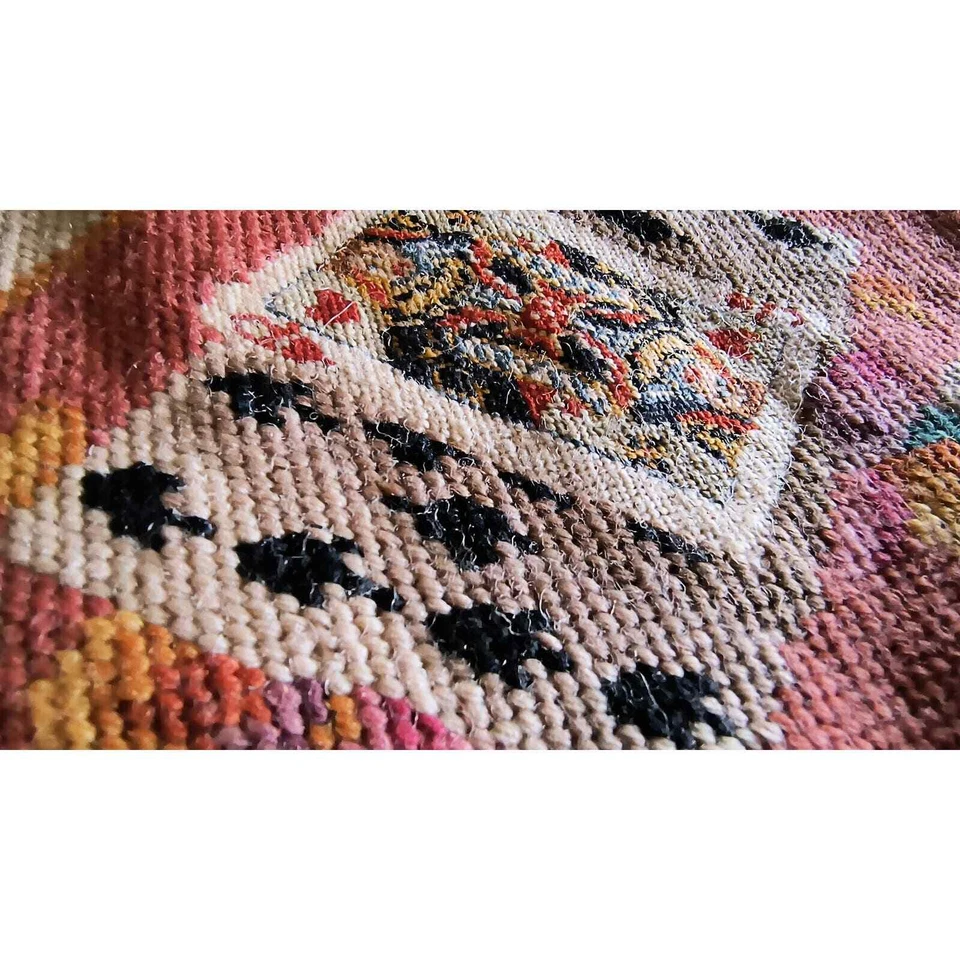 Cross-stitch card table cover -- STUNNING - Image 2 of 4