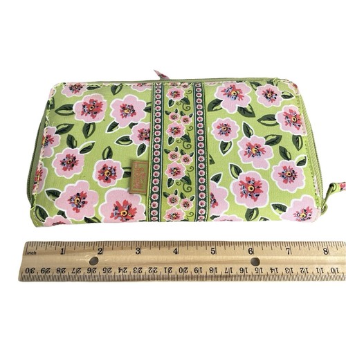 Maggi B 2 Piece Tote & Wallet Set French Country Rose Blossom Pink Green Quilted - Picture 13 of 15