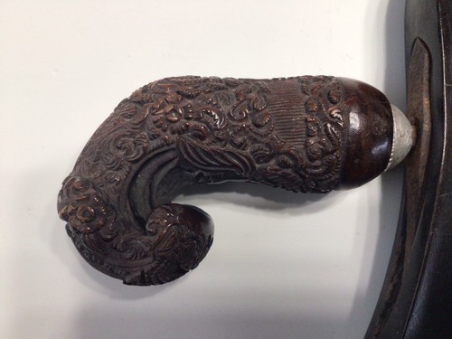 Very Old Kriss Dagger Intricately Carved Deer Wood Handle Knife - Picture 2 of 14