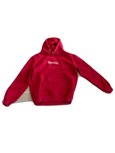 LOUIS VUITTON Supreme Box Logo Hoodie Red XXS LV Auth ak145