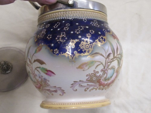 W&R Carlton Ware Rd No 30945 Carnation Pattern Biscuit Barrel c1900 - Picture 3 of 12