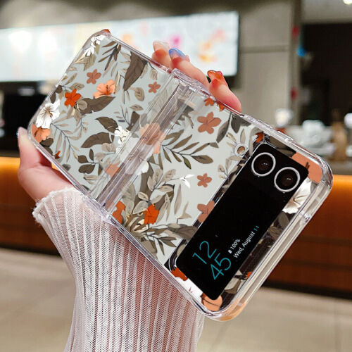 Pattern Case For Samsung Z Flip6 Flip5 Flip4 Flip3 Flower Shockproof Hinge Cover - Picture 13 of 19