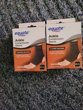 Equate Copper-Infused Ankle Compression Sleeve Brace Medium / Large