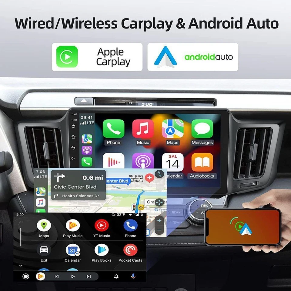 Radio GPS estéreo para automóvil 4G+64G Android 15 Apple Carplay para Toyota RAV4 2013-2018 Foto 3 de 4