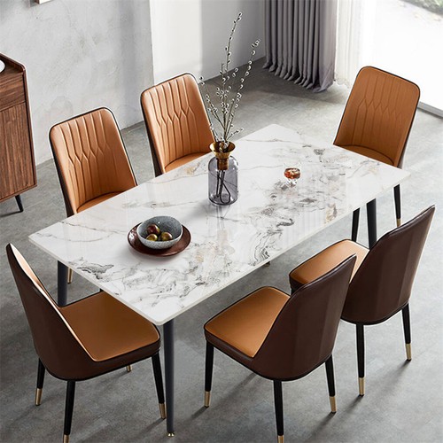 Classic Marble Dining Table Bar Table Coffee Buffet Table For Kitchen Home Cafe - Picture 5 of 25