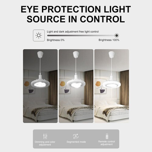 Modern Led Ceiling Fan with Light E27 Adjustable Bedroom Living Room Fan Lamp DM - 第 8/14 張圖片