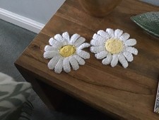 Two Crochet Daisies For Appliqué Or Coasters Brand New 