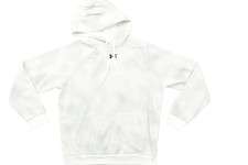 Under Armour Fleece Hoodie Mens Medium White Striped Raglan Pullover Logo Sweats