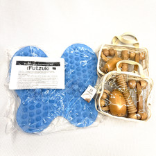 Futzuki Reflexology Washable Foot Massage Mat 2 NOS Wood Massager Packs