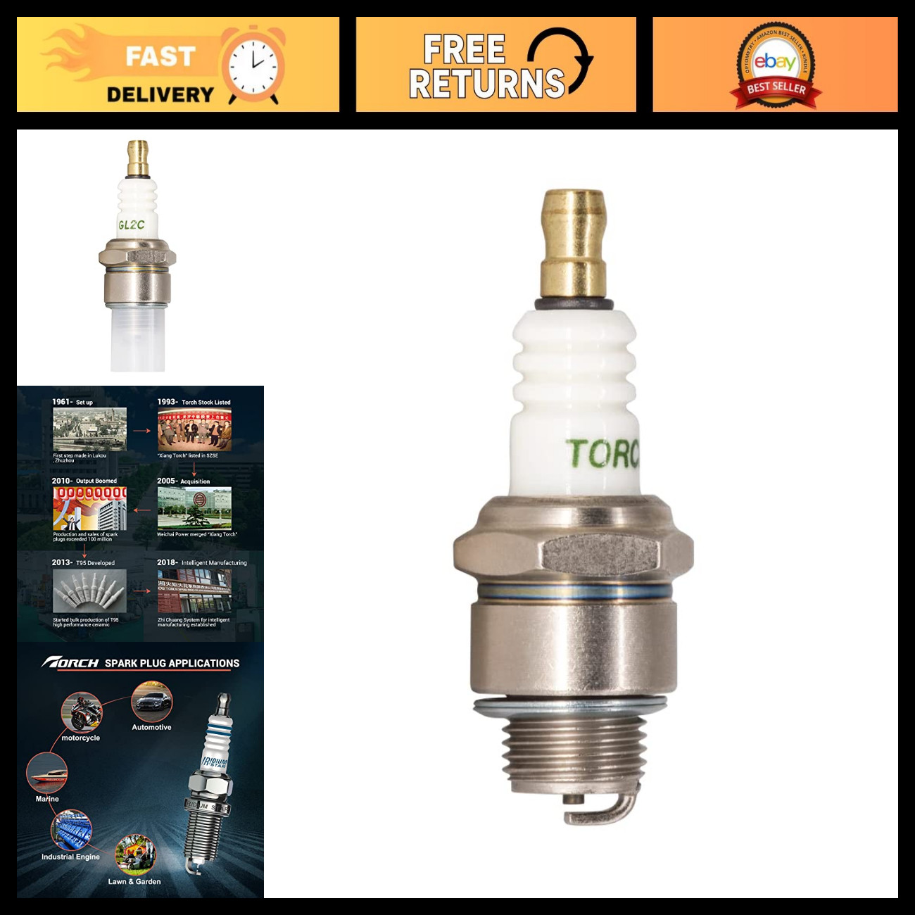 Spark Plug Replacement for NGK BR2LM, BOSCH WR11E0, Autolite 458, DENSO W9LM-US