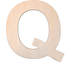 12 Inch Wooden Letter Q, 1/4 Inch Thick Large Unfinished Wood Letter for DIY Cra