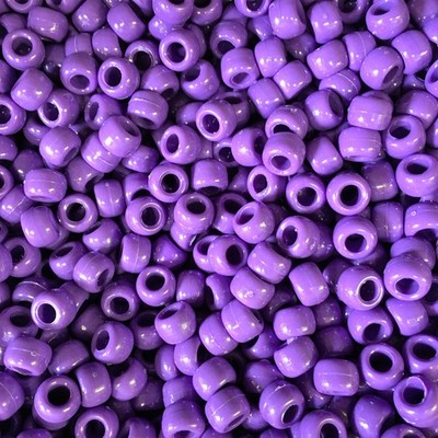 100 Lila Undurchsichtig Perlen Pony Perlen 9x6mm Fassförmig Kunststoffperlen