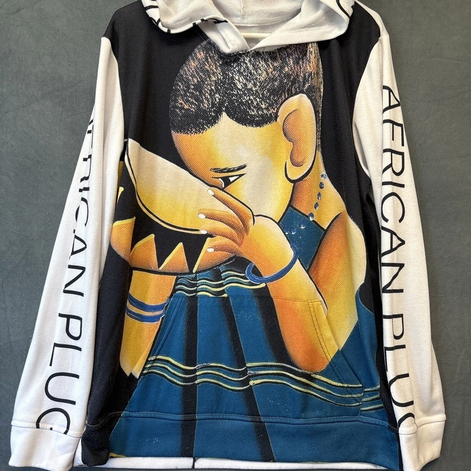 Sudadera con capucha African Art para hombre XL Uno Kiwi 100 % algodón enchufe nunca olvides tus raíces Foto 2 de 4