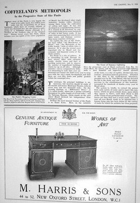 Altes 1930 Sao Paulo Einkaufszentrum Brasilien Harris Möbel Schiff Royal 20.