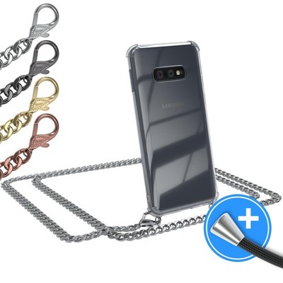 EAZY CASE für Samsung Galaxy S10e Hülle Band Handykette Metall transparent Cover