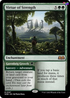 MTG Foil Virtue of Strength 197 Wilds of Eldraine Magic