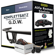 Für ALFA ROMEO Stelvio Typ 949 Anhängerkupplung starr +eSatz 13pol 04.17- NEU