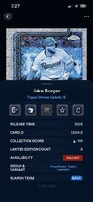 DIGITAL Topps Bunt 25 Chrome Update JAKE BURGER Frozenfractor /5